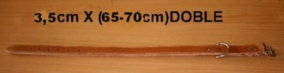 COLLAR PERRO CUERO DOBLE 3,5CM(65-70)