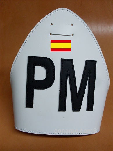 BRAZALETE CUERO PM POLICIA MILITAR BLANC