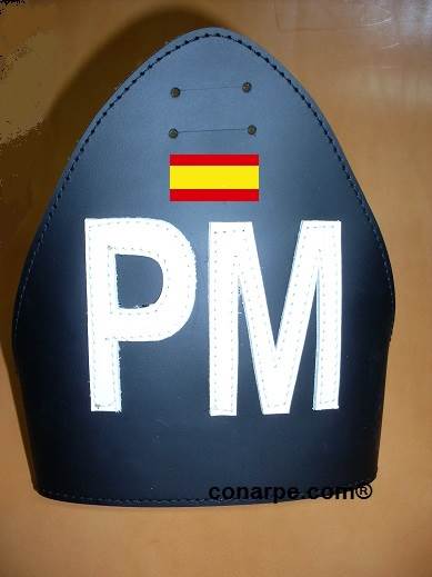 BRAZALETE CUERO PM POLICIA MILITAR NEGRO