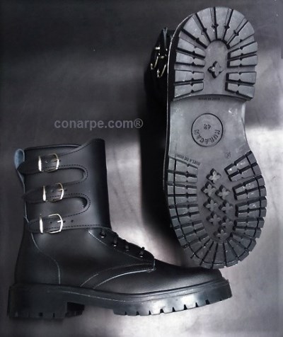 BOTA MILITAR CUERO 3 HEBILLAS 34 A 48
