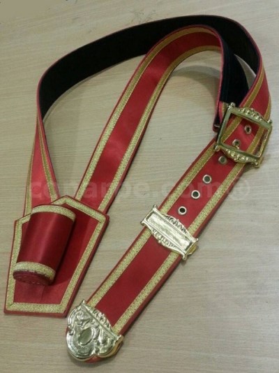 CORREAJE PORTA BANDERÍN-GUIÓN RASO ROJO